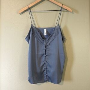 MNG Satin Button Front Lace Cami Top Size M